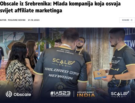 Screenshot of the original Poslovne novine article, showing its headline and lead photograph